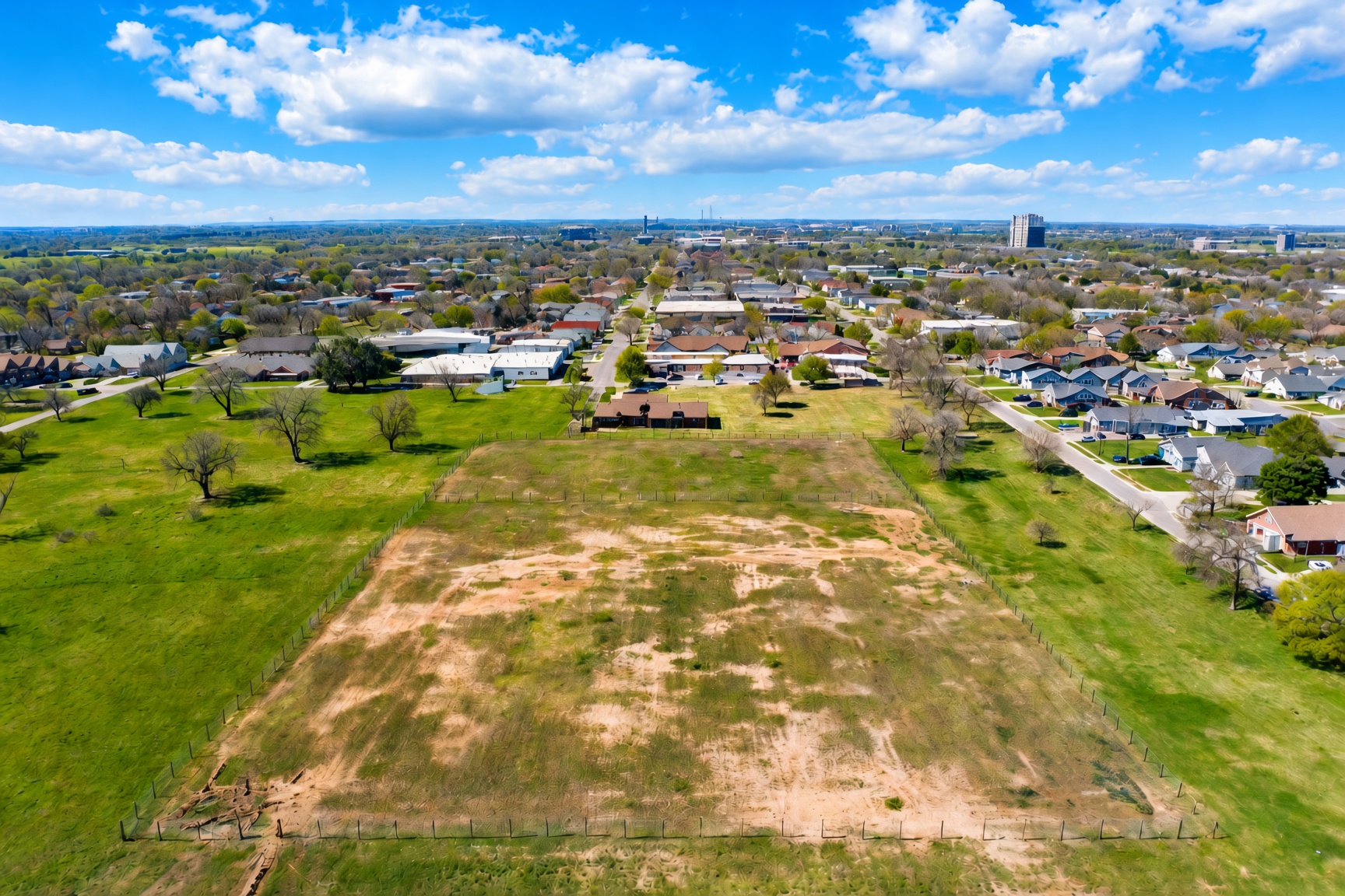 A drone's view of approximately a three-acre site somewhere in Texas. 